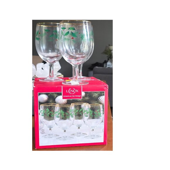 Vintage Lenox Holiday 3-Piece Iced Beverage Glass Set, Christmas Dinnerware - Picture 3 of 8